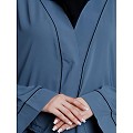 Front open abaya with piping work- French Blue Front open abaya with piping work- French Blue